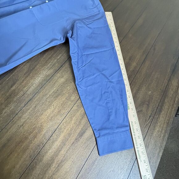 TRAVELSMITH XL Band Mandarin Collar Frontier Pocket Blue ENRO Hong Kong Shirt - Picture 5 of 7